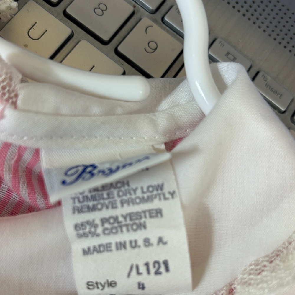 Bryan Little Girls Vintage Pink and White Lace Dress Size 4 - Picture 6 of 7
